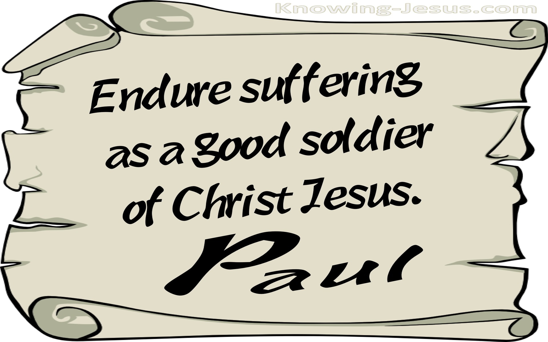 2 Timothy 2:3 Endure Suffering As A Good Soldier (gray)